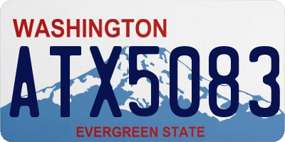 WA license plate ATX5083