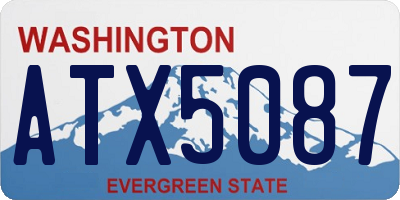 WA license plate ATX5087
