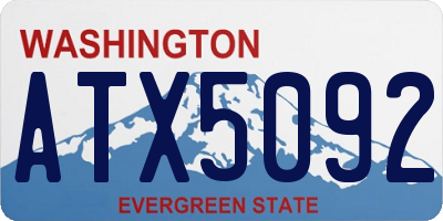 WA license plate ATX5092