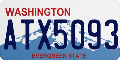 WA license plate ATX5093