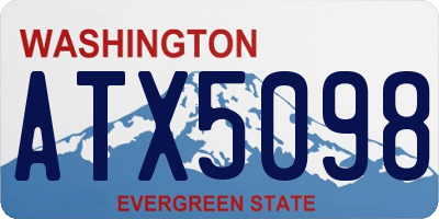 WA license plate ATX5098