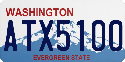 WA license plate ATX5100