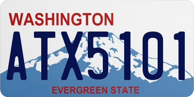 WA license plate ATX5101