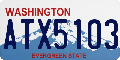 WA license plate ATX5103