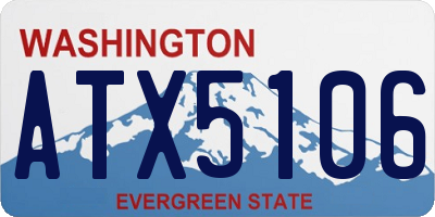 WA license plate ATX5106