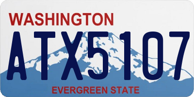WA license plate ATX5107