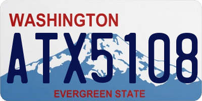 WA license plate ATX5108