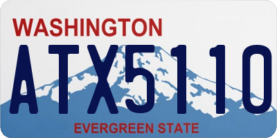WA license plate ATX5110
