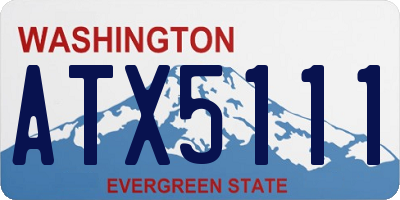 WA license plate ATX5111