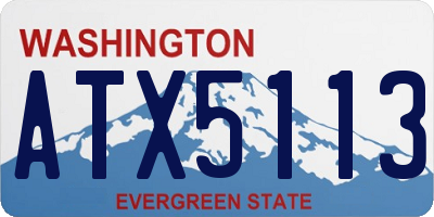WA license plate ATX5113