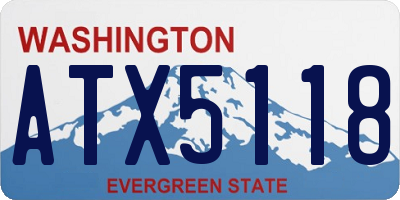 WA license plate ATX5118