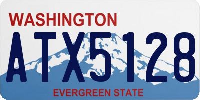 WA license plate ATX5128