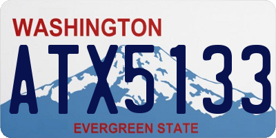WA license plate ATX5133