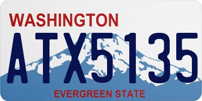 WA license plate ATX5135