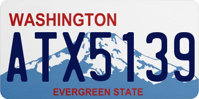 WA license plate ATX5139