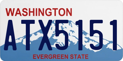 WA license plate ATX5151