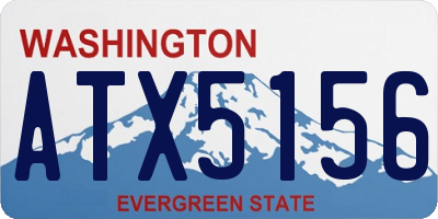 WA license plate ATX5156