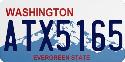 WA license plate ATX5165
