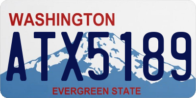 WA license plate ATX5189