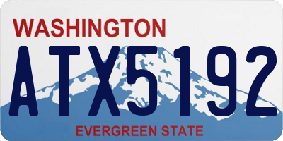 WA license plate ATX5192
