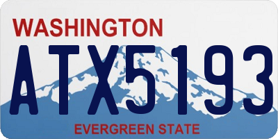 WA license plate ATX5193