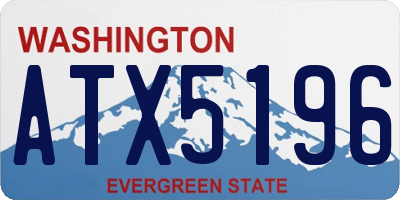 WA license plate ATX5196