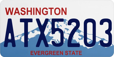 WA license plate ATX5203