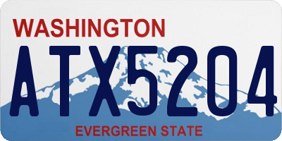 WA license plate ATX5204
