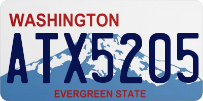 WA license plate ATX5205