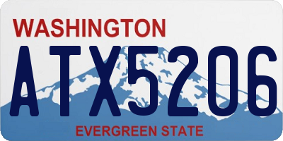 WA license plate ATX5206