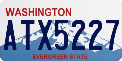 WA license plate ATX5227