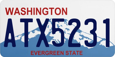 WA license plate ATX5231