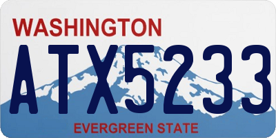 WA license plate ATX5233