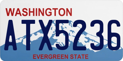 WA license plate ATX5236