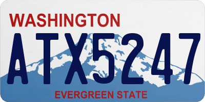 WA license plate ATX5247