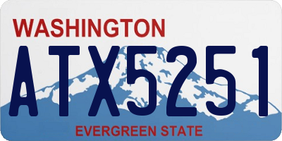 WA license plate ATX5251