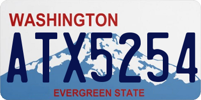 WA license plate ATX5254