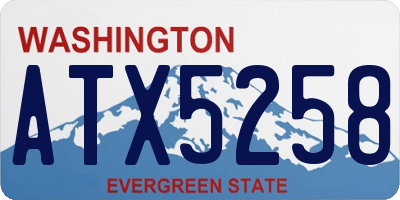 WA license plate ATX5258