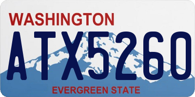 WA license plate ATX5260