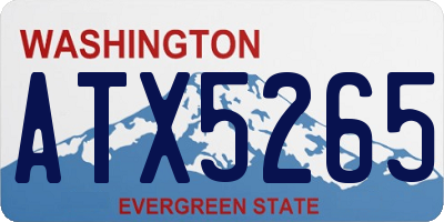 WA license plate ATX5265