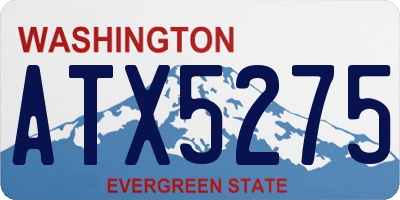 WA license plate ATX5275