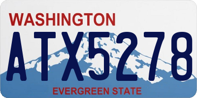 WA license plate ATX5278