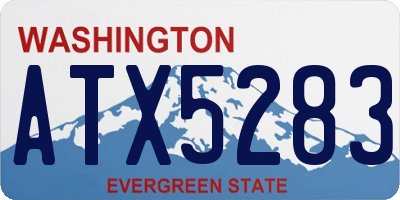WA license plate ATX5283
