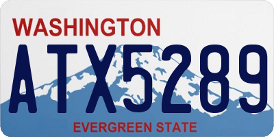 WA license plate ATX5289