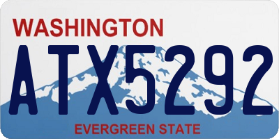 WA license plate ATX5292