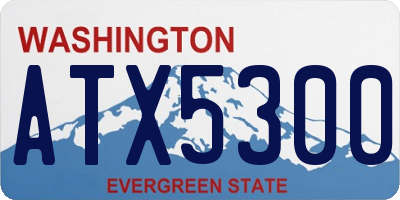 WA license plate ATX5300