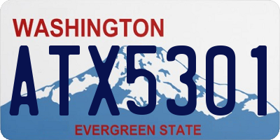 WA license plate ATX5301