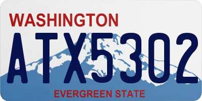 WA license plate ATX5302