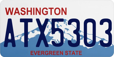 WA license plate ATX5303