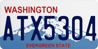 WA license plate ATX5304